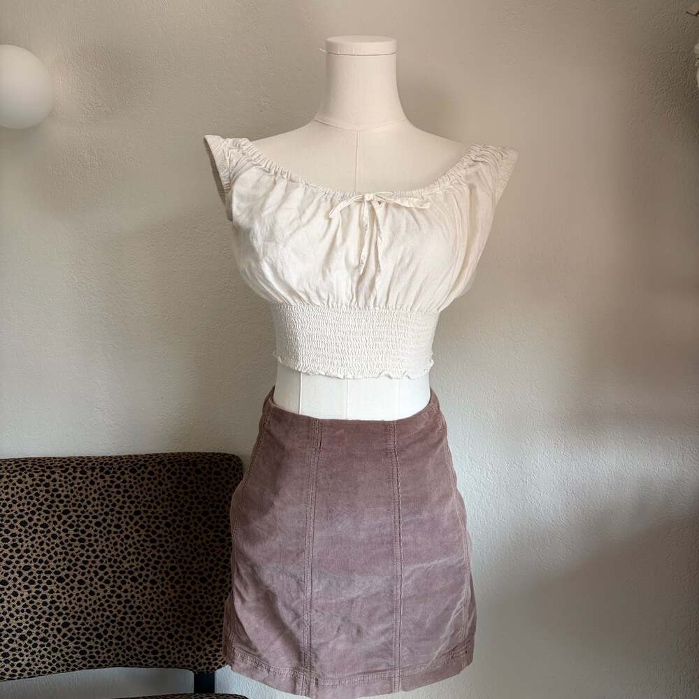 Free People Corduroy Mini Skirt Size 4 Pink Mauve